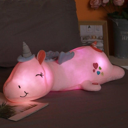 Peluche Licorne Enfant avec LED Lumineuse Douce - Foivo