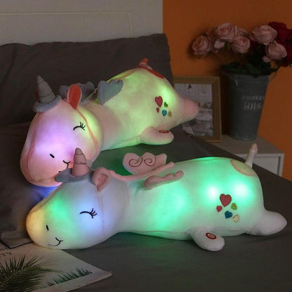 Peluche Licorne Enfant avec LED Lumineuse Douce