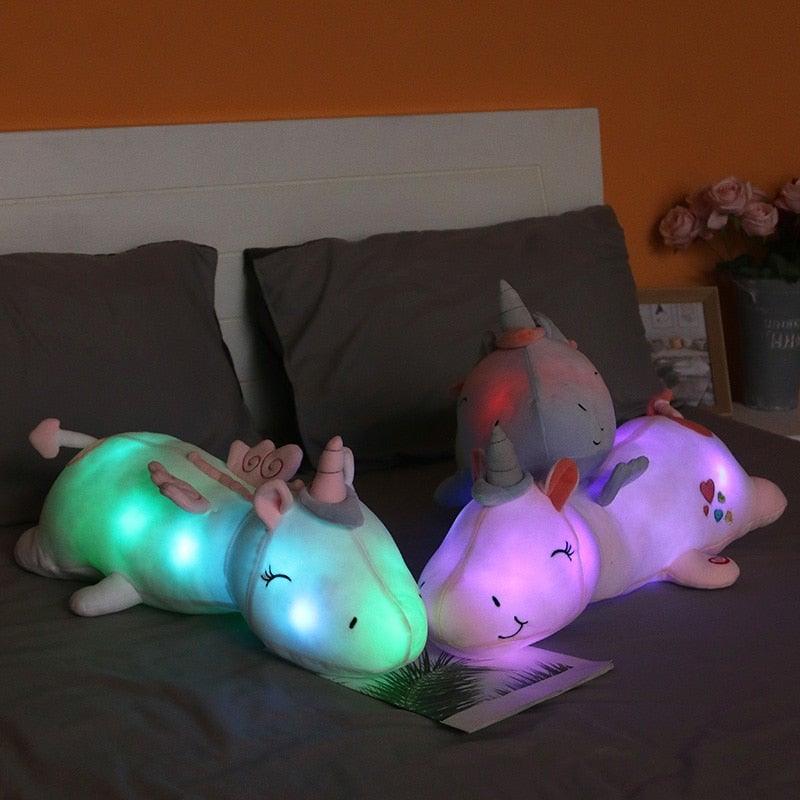 Peluche Licorne Enfant avec LED Lumineuse Douce
