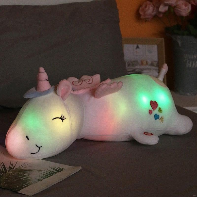 Peluche Licorne Enfant avec LED Lumineuse Douce