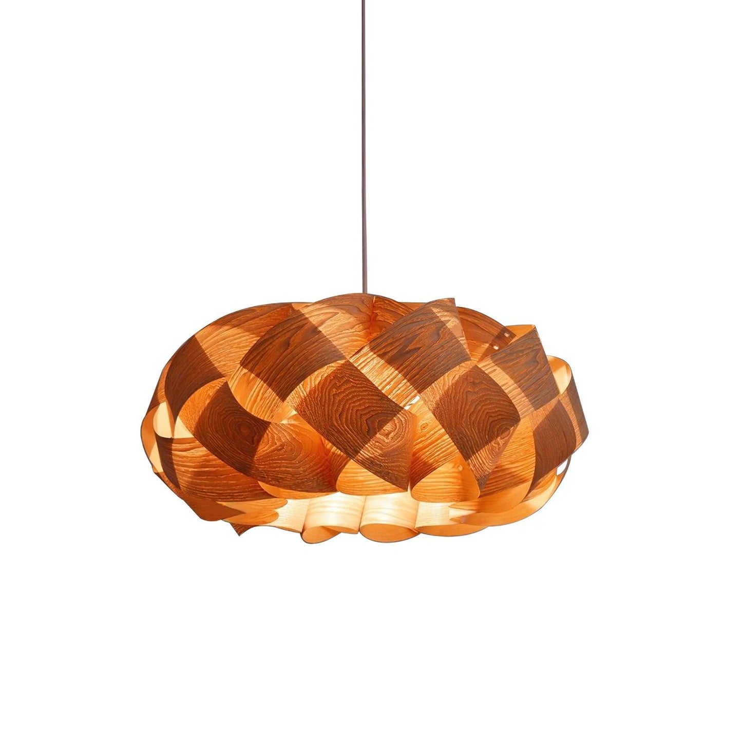 Lampe Suspendue en Bois et Acier - Éclairage Intérieur Chaleureux et Élégant