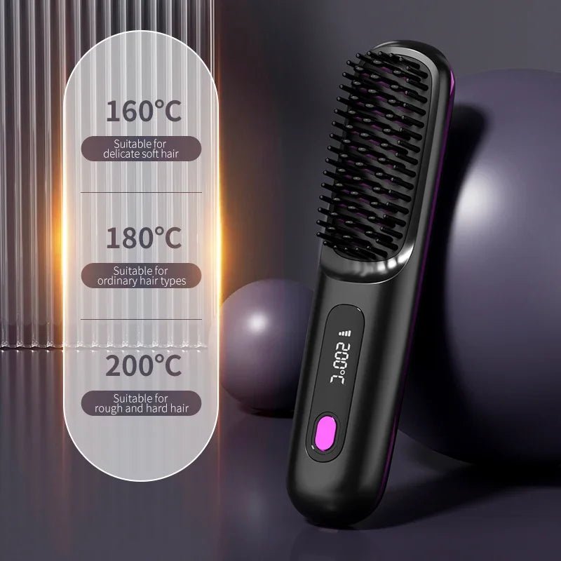 Lisseur Sans Fil Céramique avec Écran LCD et Chargement USB