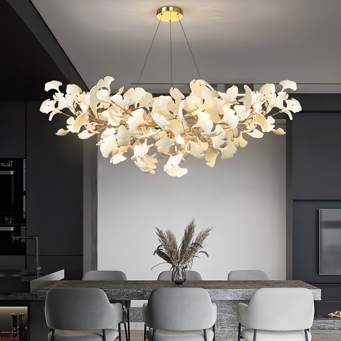 Luminaire Ginkgo Feuille de Verre Moderne - Foivo