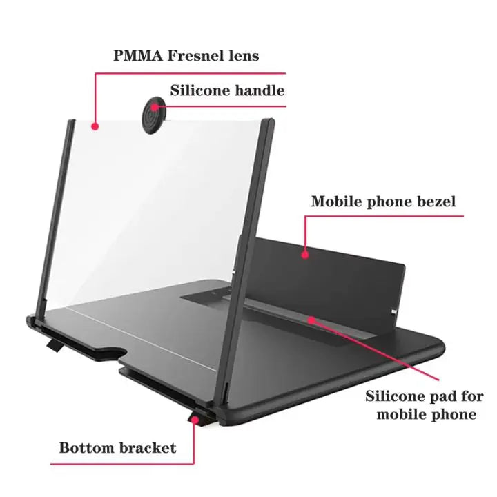 Loupe d'écran pliable pour smartphone HD 4