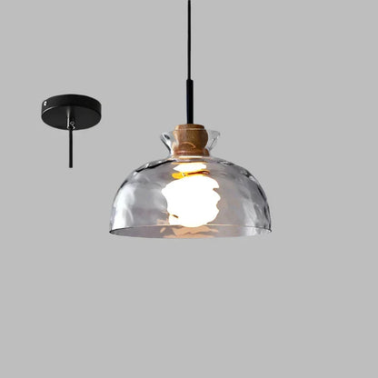 Lustre Moderne Asiatique en Métal avec Verre Élégant, LED Réglable