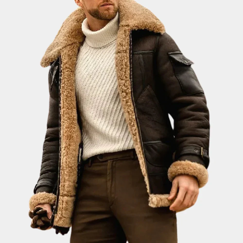 Blouson Aviateur Homme Cuir Imitation Élégant - Foivo