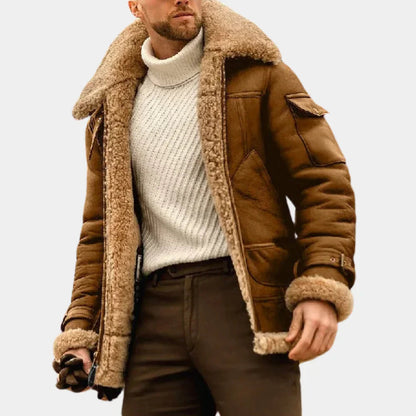 Blouson Aviateur Homme Cuir Imitation Élégant