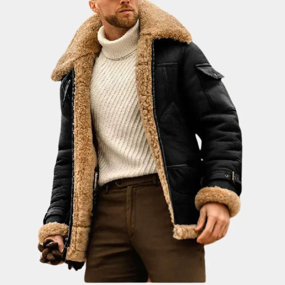 Blouson Aviateur Homme Cuir Imitation Élégant