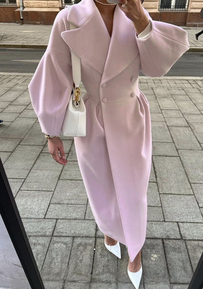 Manteau Femme Élégant en Laine - Classique Hiver avec Col Large