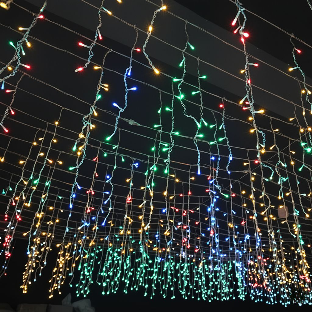 Lumière Cascade | Guirlandes Extérieures Étanches pour Fête