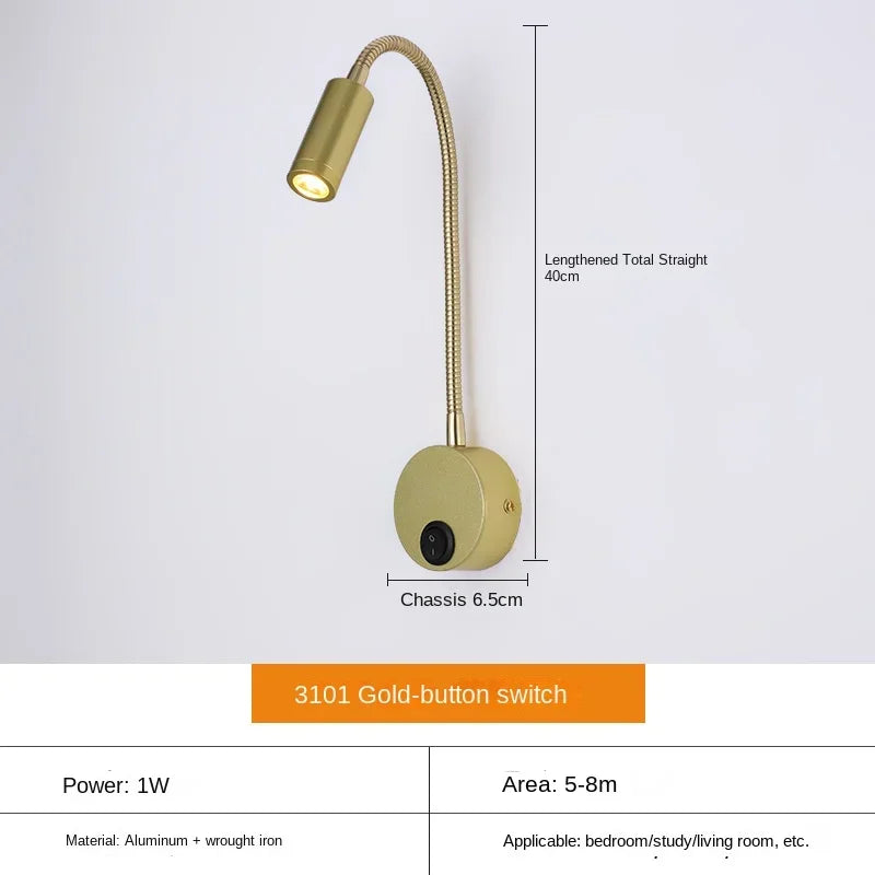 Lampe Murale LED Réglable pour Lecture et Travail