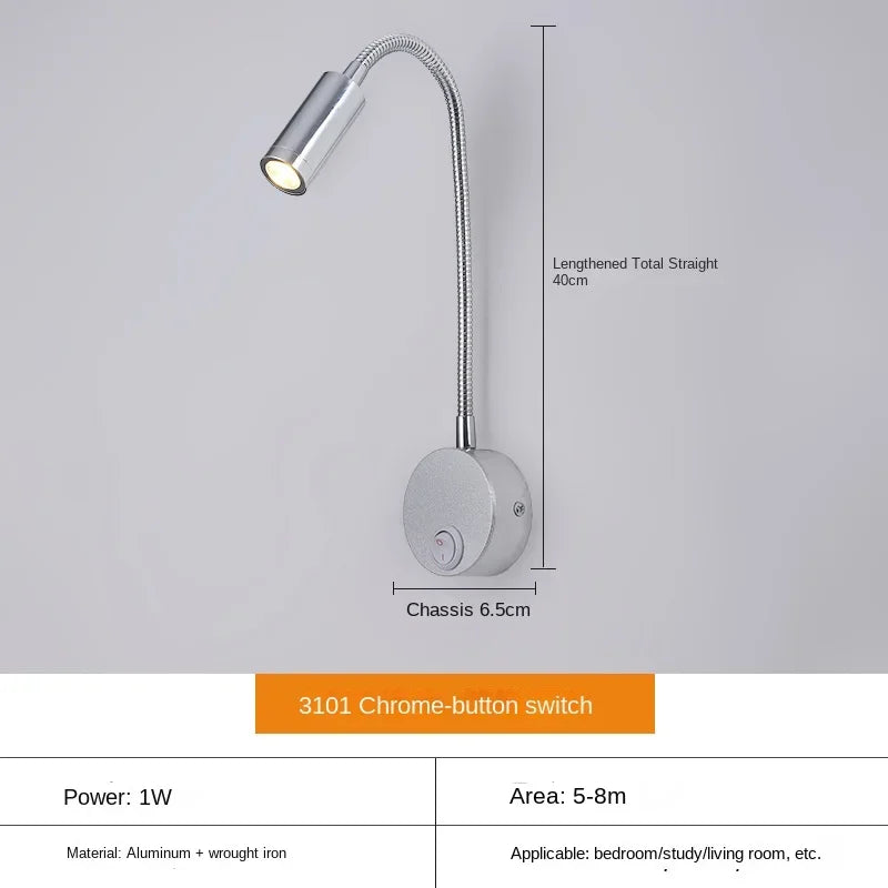 Lampe LED Murale Réglable pour Lecture et Bureau