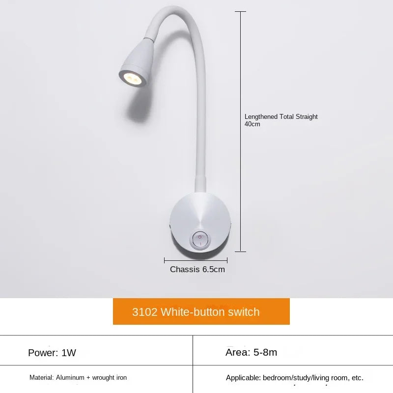 Lampe LED Murale Réglable pour Lecture et Bureau