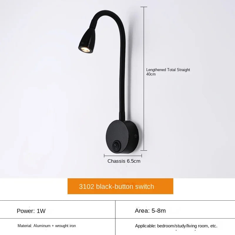 Lampe Murale LED Réglable pour Lecture et Travail