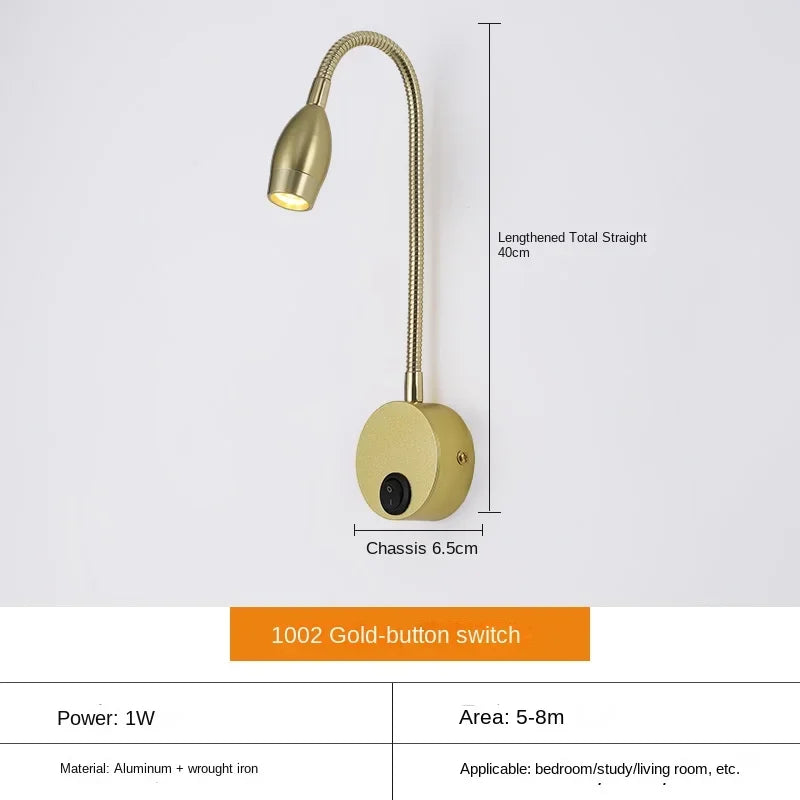 Lampe LED Murale Réglable pour Lecture et Bureau