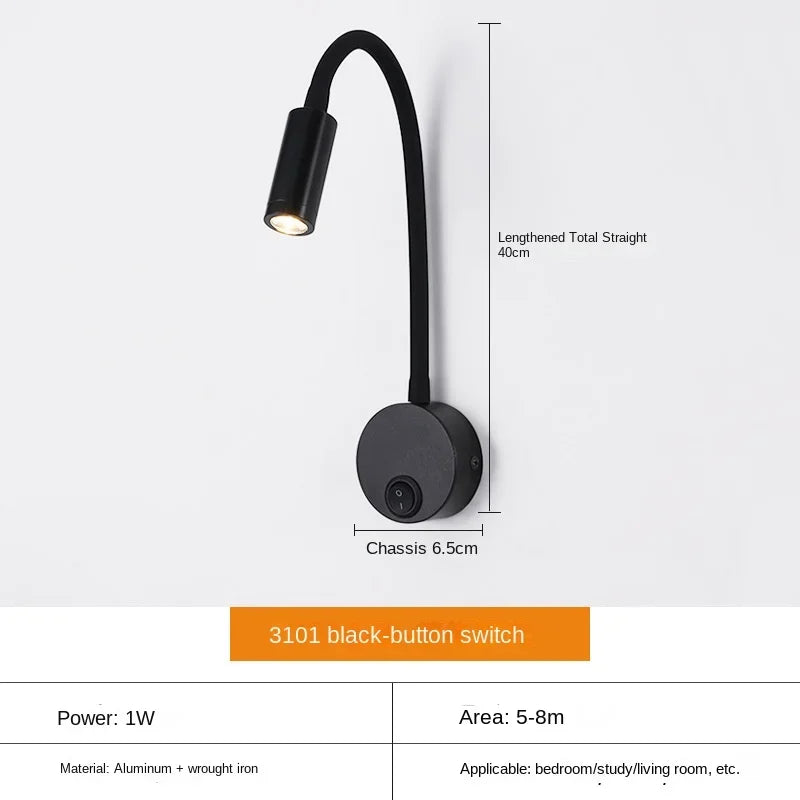 Lampe LED Murale Réglable pour Lecture et Bureau