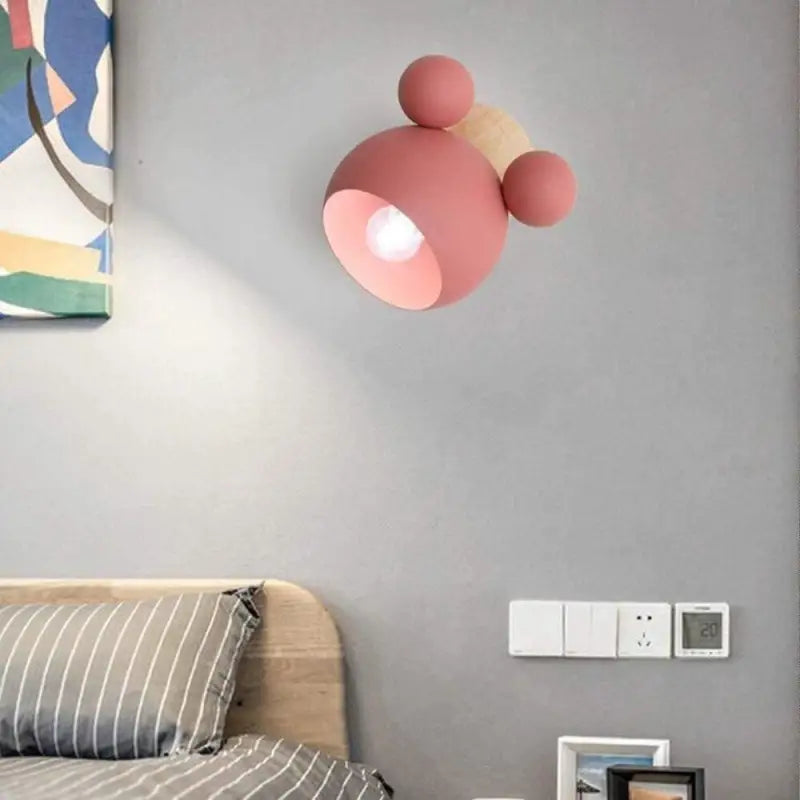 Lampe Murale Enfant Chambre Élégante Bois et Métal