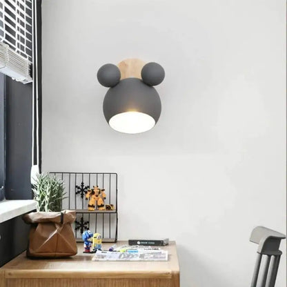 Lampe Murale Enfant Chambre Élégante Bois et Métal - blxckfr