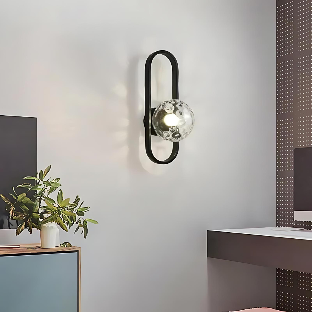 Lampe Murale Élégante Métal et Verre avec LED Intégrée - blxckfr