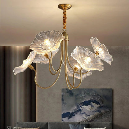 Lustre Élégant Feuilles de Lotus Moderne pour Intérieur