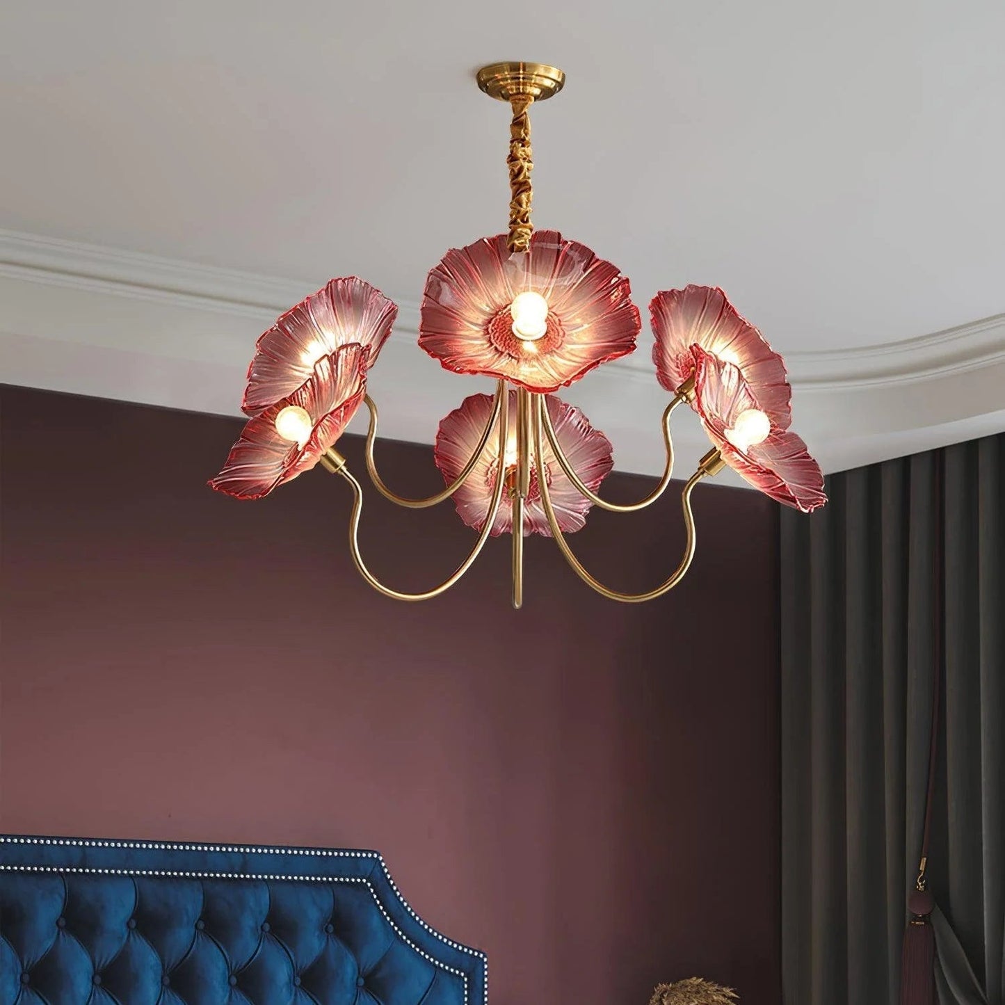 Lustre Élégant Feuilles de Lotus Moderne pour Intérieur
