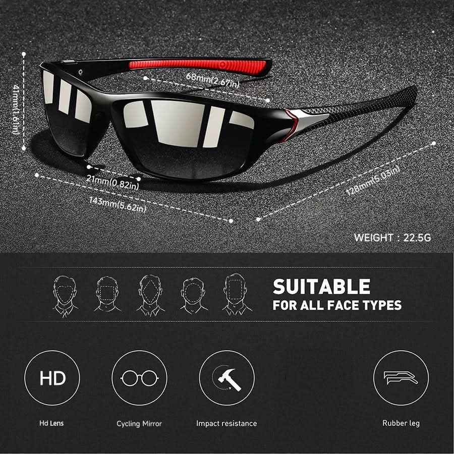Lunettes de Soleil Sportives Polarisées Homme Femme Design Moderne 7