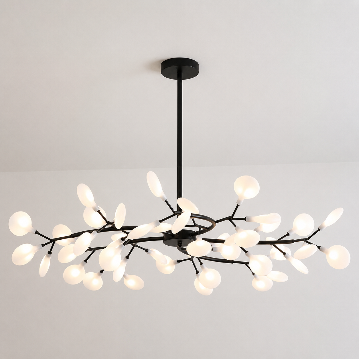 Suspension Luminaire Métal Style Botanique avec LED - Foivo