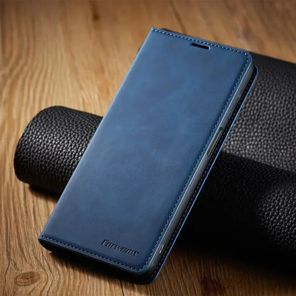 Étui Téléphone Cuir Luxe avec Aimant