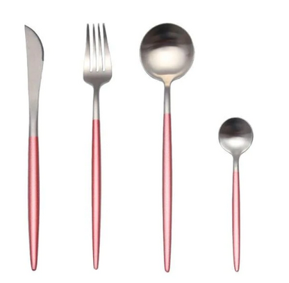 Coutellerie Élégante Inox 24 Pièces Doré Argenté
