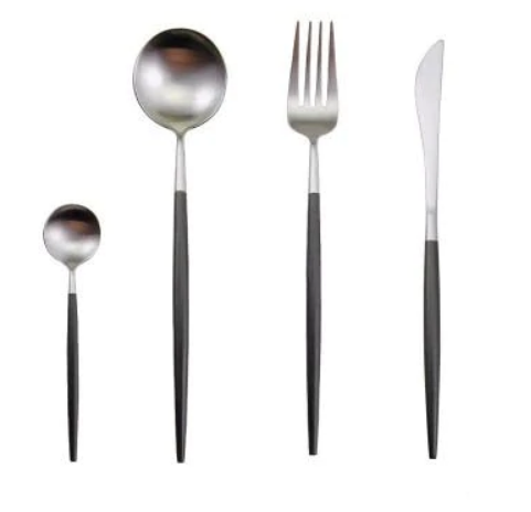Coutellerie Élégante Inox 24 Pièces Doré Argenté