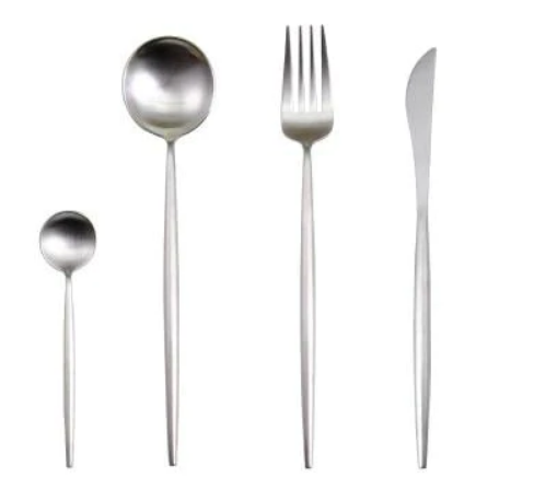 Coutellerie Élégante Inox 24 Pièces Doré Argenté