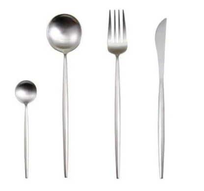 Coutellerie Élégante Inox 24 Pièces Doré Argenté