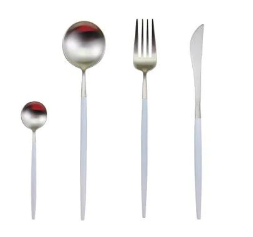 Coutellerie Élégante Inox 24 Pièces Doré Argenté