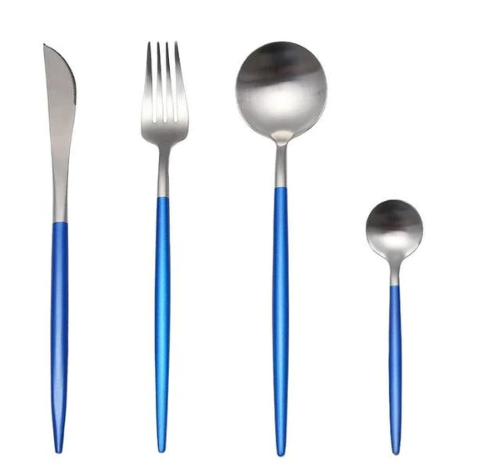 Coutellerie Élégante Inox 24 Pièces Doré Argenté