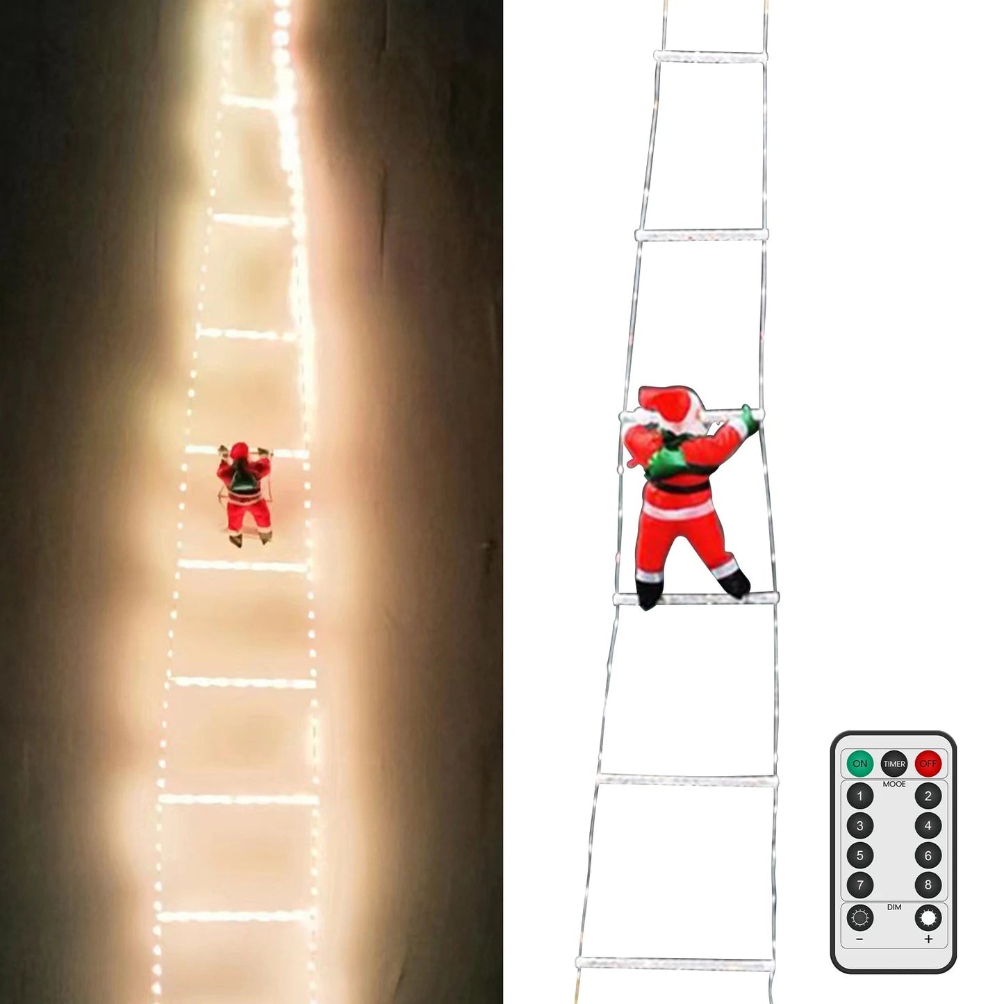 Décoration Lumineuse de Noël avec Échelle Magique et Télécommande