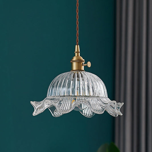 Lampe Suspension Élégante en Verre Transparent - Foivo