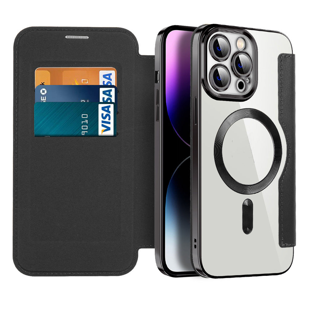 Étui Cuir Magnétique pour iPhone 11-14