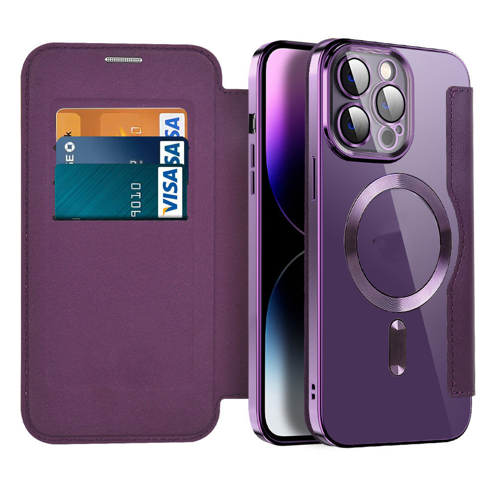 Étui Cuir Magnétique pour iPhone 11-14