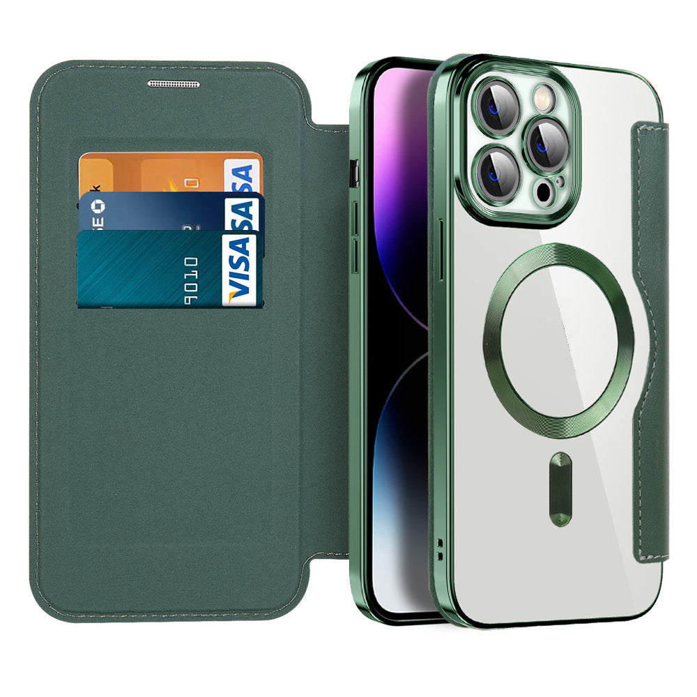 Étui Cuir Magnétique pour iPhone 11-14