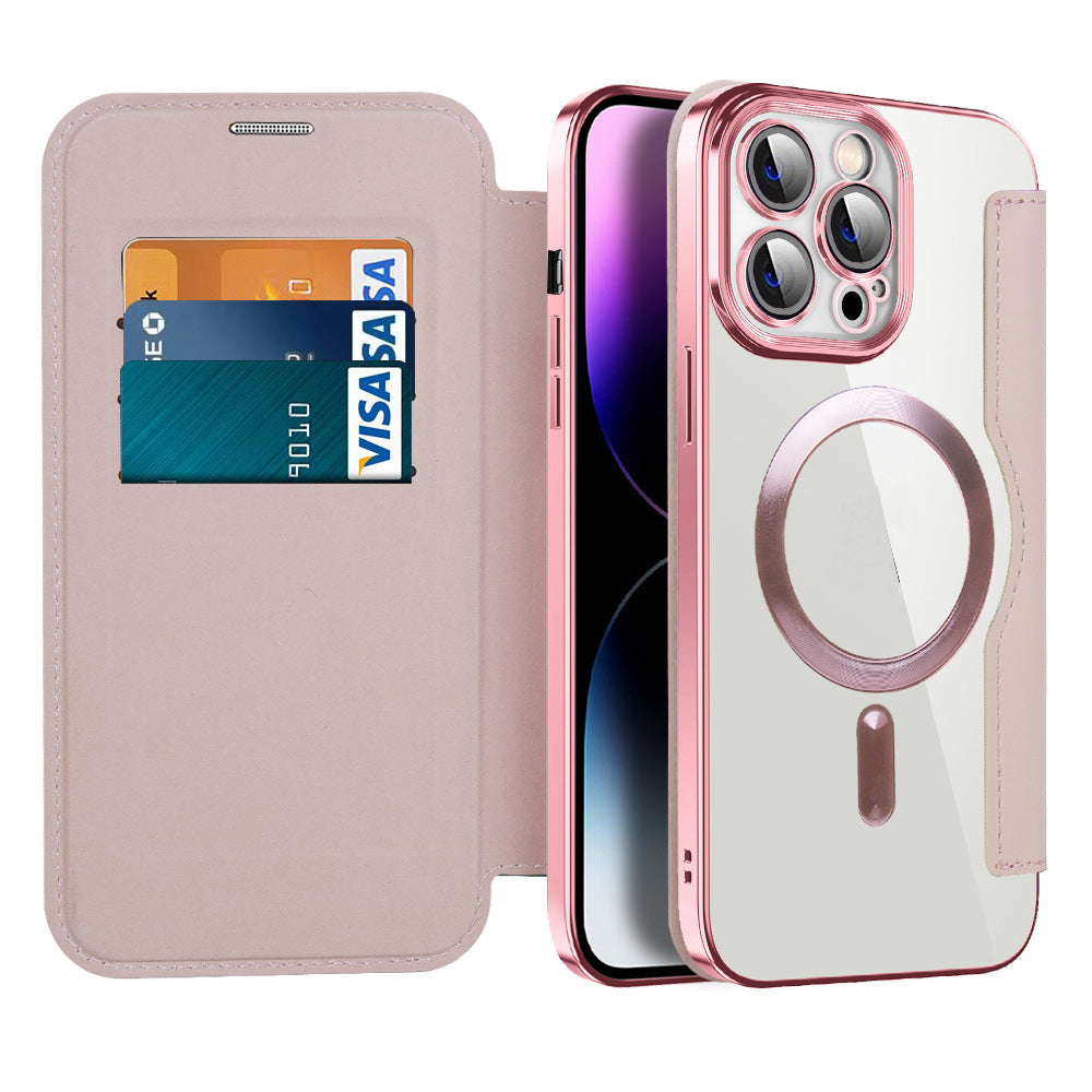 Étui Cuir Magnétique pour iPhone 11-14
