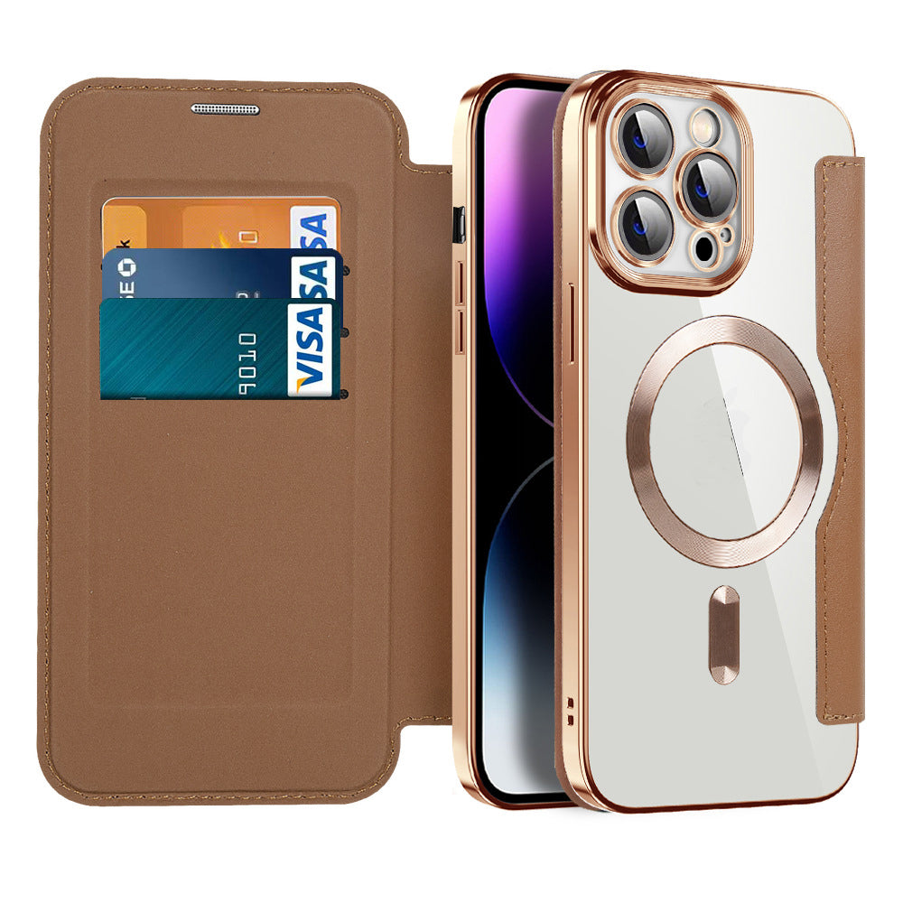 Étui Cuir Magnétique pour iPhone 11-14