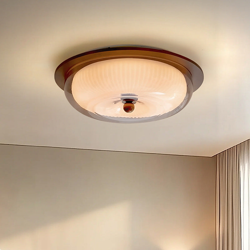 Lampe Plafond Élégante Verre et Bois - Foivo