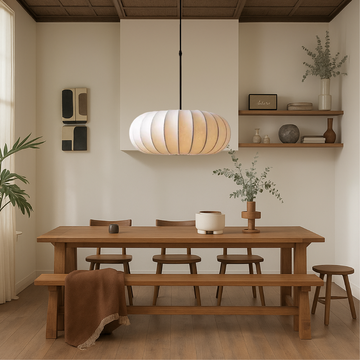 Luminaire Luxe en Soie Suspendu Moderne