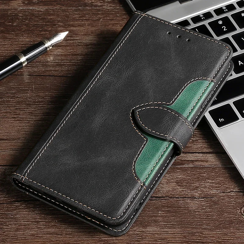Étui iPhone en Cuir Noir Élégant avec Fermeture Magnétique - Foivo