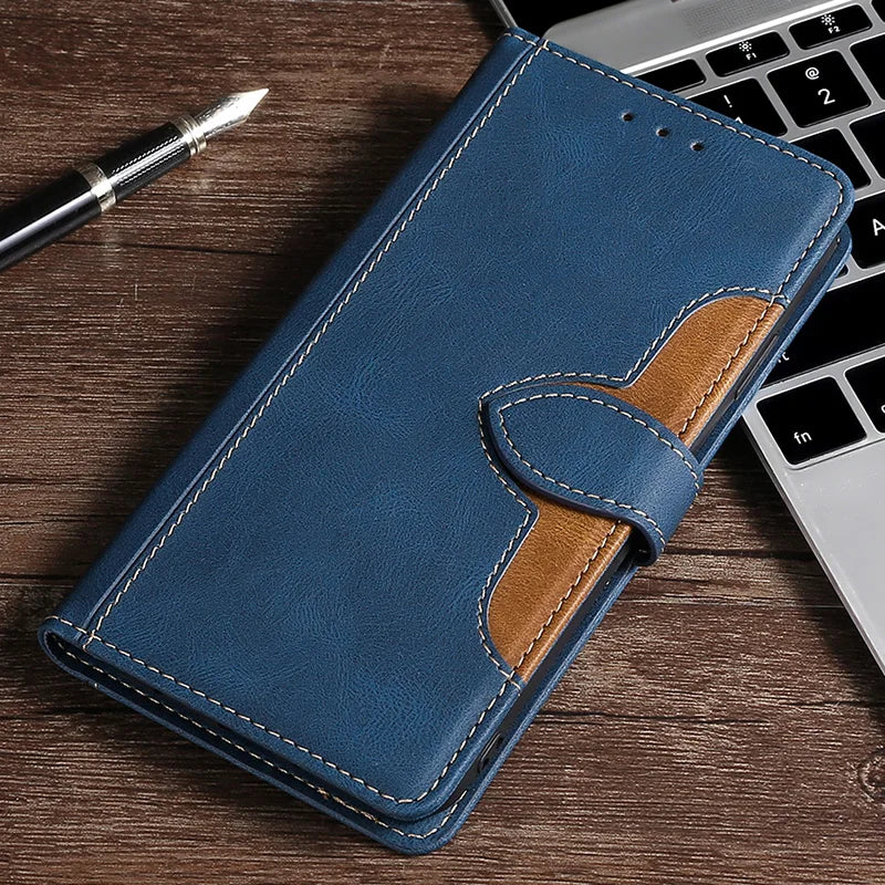 Étui iPhone en Cuir Noir Élégant avec Fermeture Magnétique