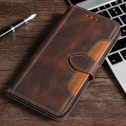 Étui iPhone en Cuir Noir Élégant avec Fermeture Magnétique