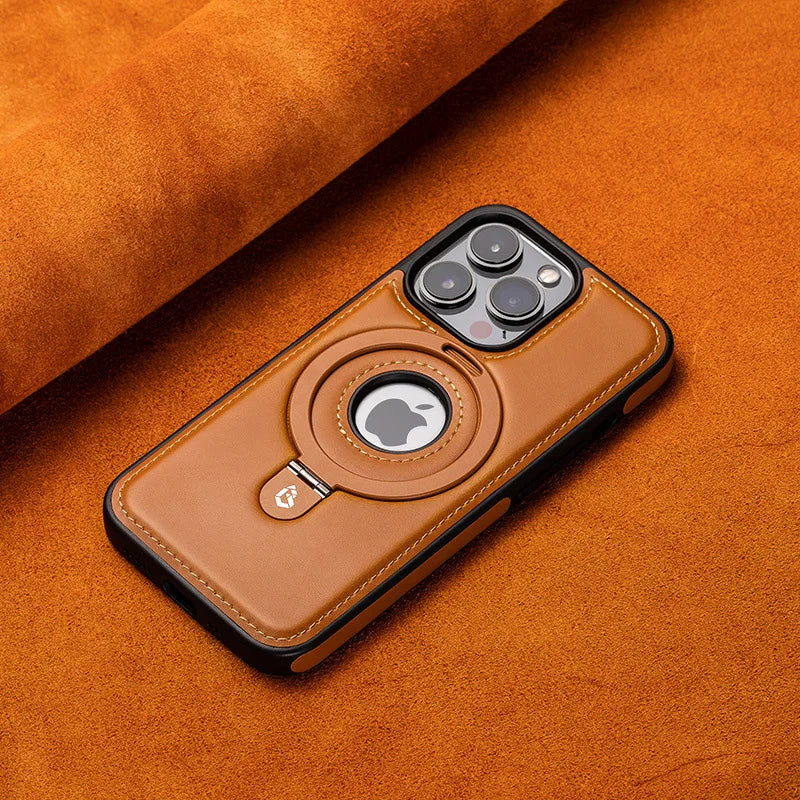 Étui iPhone Cuir Luxe Magnétique avec Support - Foivo