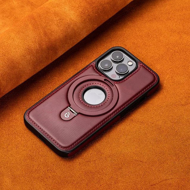 Étui iPhone Cuir Luxe Magnétique avec Support