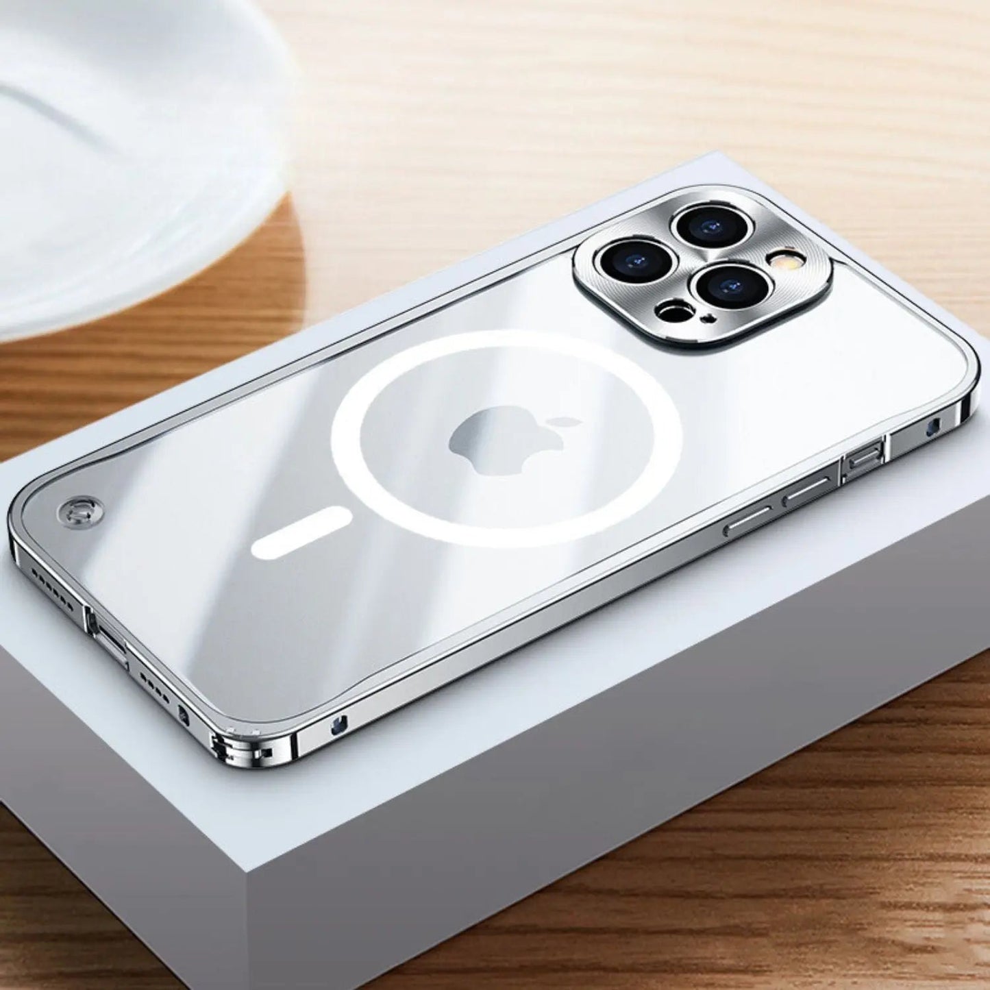 Étui iPhone Pro Max Métal Noir Élégant