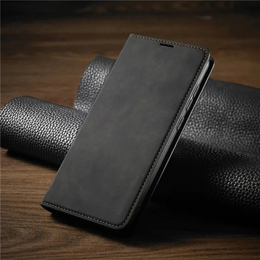 Étui Téléphone Cuir Flip Magnétique - BlxckFR